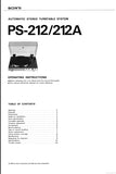 SONY PS-212 PS-212A AUTOMATIC STEREO TURNTABLE SYSTEM OPERATING INSTRUCTIONS 10 PAGES ENG