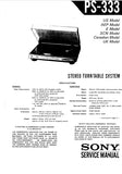 SONY PS-333 STEREO TURNTABLE SYSTEM SERVICE MANUAL INC SCHEM DIAGS 27 PAGES ENG