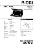SONY PS-D707H STEREO TURNTABLE SYSTEM SERVICE MANUAL INC SCHEM DIAGS 8 PAGES ENG