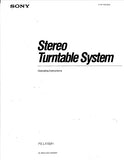 SONY PS-LX150H STEREO TURNTABLE SYSTEM OPERATING INSTRUCTIONS 6 PAGES ENG