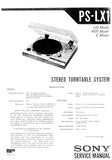 SONY PS-LX1 STEREO TURNTABLE SYSTEM SERVICE MANUAL INC SCHEM DIAGS 16 PAGES ENGLISH