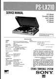 SONY PS-LX210 STEREO TURNTABLE SYSTEM SERVICE MANUAL INC SCHEM DIAGS 26 PAGES ENG