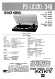 SONY PS-LX320 PS-LX340 STEREO TURNTABLE SYSTEM SERVICE MANUAL INC SCHEM DIAGS 30 PAGES ENG