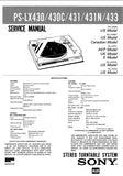 SONY PS-LX430 PS-LX430C PS-LX431 PS-LX431N PS-LX433 STEREO TURNTABLE SYSTEM SERVICE MANUAL INC SCHEM DIAGS 32 PAGES ENG