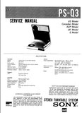 SONY PS-Q3 PS-Q3A STEREO TURNTABLE SYSTEM SERVICE MANUAL INC SCHEM DIAGS 22 PAGES ENG