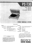 SONY PS-T30 STEREO TURNTABLE SYSTEM SERVICE MANUAL INC SCHEM DIAGS 37 PAGES ENG