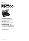 SONY PS-X500 STEREO TURNTABLE SYSTEM OPERATING INSTRUCTIONS MODE D'EMPLOI BEDIENUNGSANLEITUNG MANUAL DE INSTRUCCIONES 32 PAGES ENG FRANC DEUT ESP