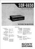 SONY SQR-6650 FM STEREO FM AM RECEIVER SERVICE MANUAL INC SCHEMATIC DIAGRAMS 45 PAGES ENG
