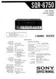 SONY SQR-6750 4 CHANNEL RECEIVER SERVICE MANUAL INC SCHEM DIAGS 44 PAGES ENG