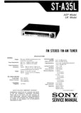 SONY ST-A35L FM STEREO FM AM TUNER SERVICE MANUAL INC SCHEM DIAGS 20 PAGES ENG