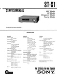 SONY ST-S1 FM STEREO FM AM TUNER SERVICE MANUAL INC SCHEM DIAGS 23 PAGES ENG