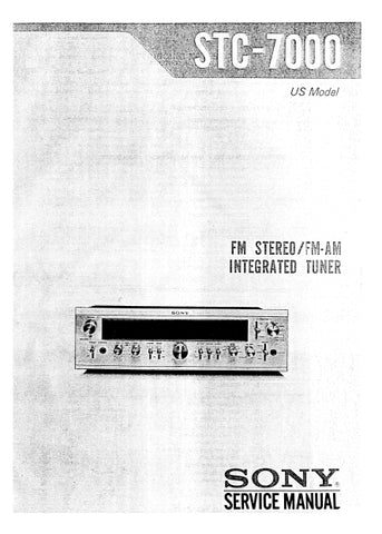 SONY STC-7000 FM STEREO FM AM INTEGRATED TUNER SERVICE MANUAL INC SCHEM DIAGS  50 PAGES ENG