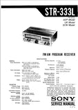 SONY STR-333L FM AM PROGRAM RECEIVER SERVICE MANUAL INC SCHEM DIAGS 29 PAGES ENG