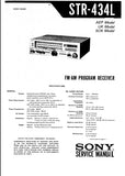 SONY STR-434L FM AM PROGRAM RECEIVER SERVICE MANUAL INC SCHEM DIAGS 42 PAGES ENG