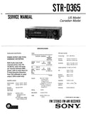 SONY STR-D365 FM STEREO FM AM RECEIVER SERVICE MANUAL INC SCHEMATIC DIAGRAMS 33 PAGES ENG