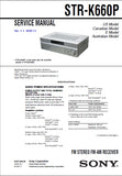 SONY STR-K660P FM STEREO FM AM RECEIVER SERVICE MANUAL INC SCHEMATIC DIAGRAMS 44 PAGES ENG