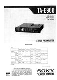 SONY TA-E900 STEREO PREAMPLIFIER SERVICE MANUAL 33 PAGES ENG