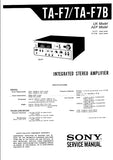 SONY TA-F7 TA-F7B INTEGRATED STEREO AMPLIFIER SERVICE MANUAL 32 PAGES ENG