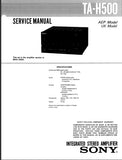 SONY TA-H500 INTEGRATED STEREO AMPLIFIER SERVICE MANUAL 18 PAGES ENG