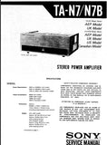 SONY TA-N7 TA-N7B STEREO POWER AMPLIFIER SERVICE MANUAL 18 PAGES ENG