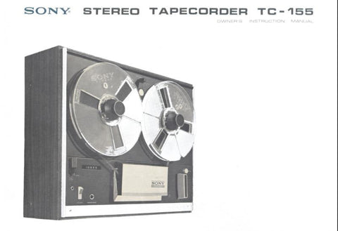 SONY TC-155 4 TRACK STEREO TAPECORDER OWNER'S INSTRUCTION MANUAL 14 PAGES ENG