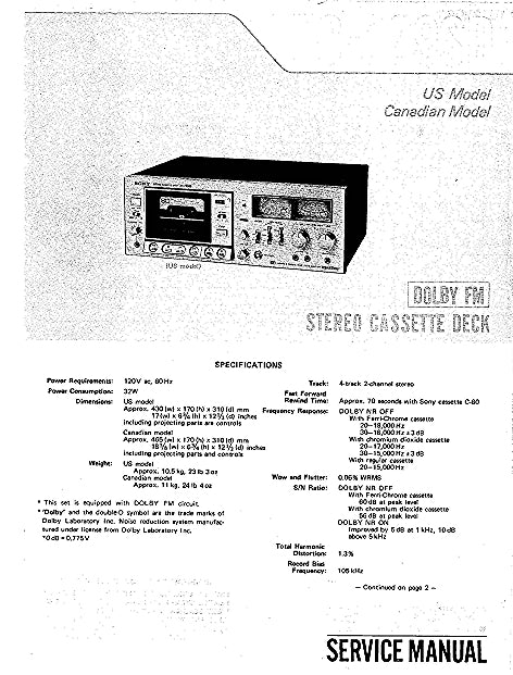 SONY TC-229SD STEREO CASSETTE DECK SERVICE MANUAL INC SCHEM DIAGS 46 PAGES ENG