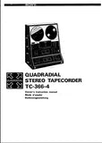 SONY TC-366-4 QUADRADIAL STEREO TAPE RECORDER OWNER'S INSTRUCTION MANUAL 29 PAGES ENG FRANC DEUT