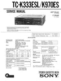 SONY TC-K333ESL TC-K970ES STEREO CASSETTE DECK SERVICE MANUAL INC SCHEM DIAGS 47 PAGES ENG