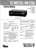 SONY TC-WR720 TC-WT720A STEREO CASSETTE DECK SERVICE MANUAL INC SCHEM DIAGS 32 PAGES ENG