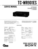 SONY TC-WR901ES STEREO CASSETTE DECK SERVICE MANUAL INC SCHEM DIAGS 37 PAGES ENG