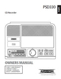 SUPERSCOPE PSD330 PORTABLE CD RECORDER OWNER'S MANUAL INC CONN DIAGS AND TRSHOOT GUIDE 22 PAGES ENG