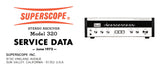 SUPERSCOPE R-320 AM FM STEREO RECEIVER SERVICE DATA INC PCBS SCHEM DIAG AND PARTS LIST 16 PAGES ENG