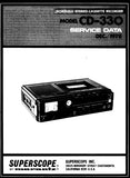 SUPERSCOPE CD-330 STEREO CASSETTE DECK SERVICE DATA INC SCHEMATIC DIAGRAMS 39 PAGES ENG