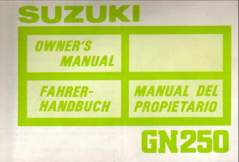 SUZUKI GN250 MOTOCICLETA MANUAL DEL PROPIETARIO 64 PAGINA ESPANOL