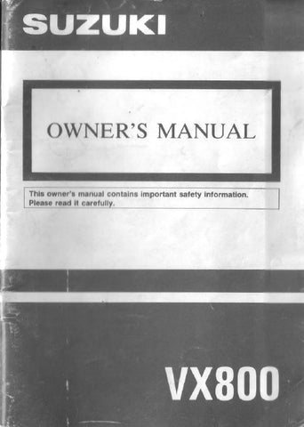 SUZUKI VX800 MOTORCYCLE OWNERS MANUAL 40 PAGES ENGLISH