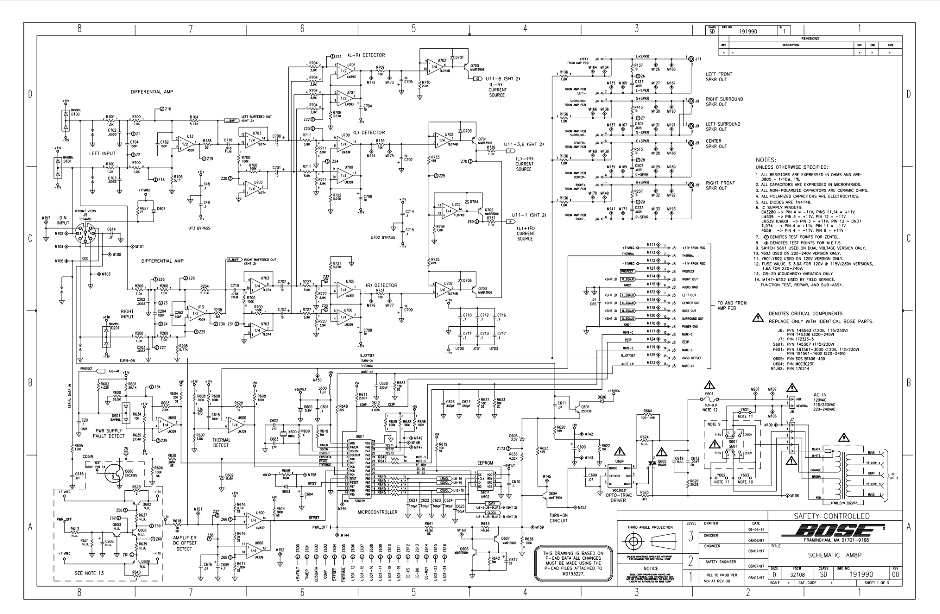 BOSE AM8P SCHEMATICS 3 PAGES ENG