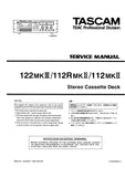 TASCAM 122MKIII 112RMKII 112MKII STEREO CASSETTE DECK SERVICE MANUAL INC SCHEM DIAGS 58 PAGES ENGLISH