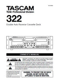 TASCAM 322 DOUBLE AUTO REVERSE CASSETTE DECK OWNER'S MANUAL 20 PAGES ENGLISH