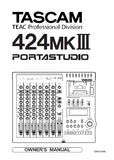 TASCAM 424MKIII PORTASTUDIO OWNER'S MANUAL 48 PAGES ENGLISH