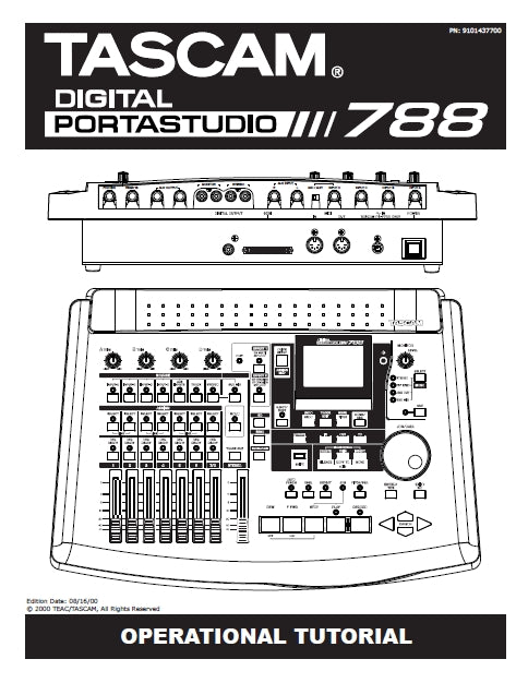TASCAM 788 DIGITAL PORTASTUDIO OPERATIONAL TUTORIAL 33 PAGES ENGLISH