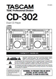 TASCAM CD-302 DUAL CD PLAYER OWNER'S MANUAL 32 PAGES ENGLISH