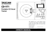 TASCAM CD-VT1 PORTABLE CD VOCAL TRAINER OWNER'S MANUAL 16 PAGES ENGLISH