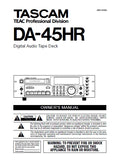 TASCAM DA-45HR DIGITAL AUDIO TAPE DECK OWNER'S MANUAL INC BLOCK DIAGRAM 32 PAGES ENG