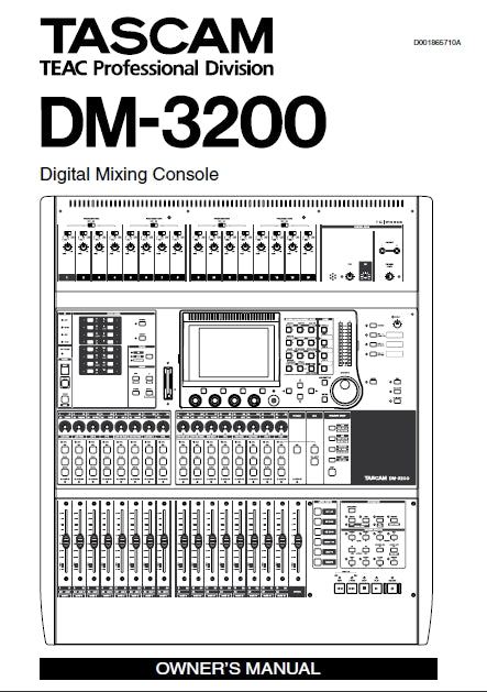 TASCAM DM-3200 DIGITAL MIXING CONSOLE OWNERS MANUAL 120 PAGES ENGLISH