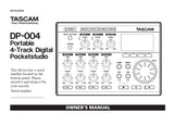 TASCAM DP-004 PORTABLE 4 TRACK DIGITAL POCKETSTUDIO OWNER'S MANUAL 112 PAGES ENGLISH