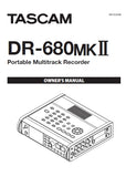 TASCAM DR-680MKII PORTABLE MULTITRACK RECORDER OWNERS MANUAL INC BLK DIAG & TROUBLESHOOT GUIDE 60 PAGES ENG