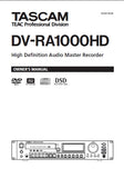 TASCAM DV-RA1000HD HIGH DEFINITION AUDIO MASTER RECORDER OWNER'S MANUAL 68 PAGES ENGLISH