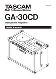 TASCAM GA-30CD INSTRUMENT AMPLIFIER OWNER'S MANUAL 24 PAGES ENGLISH