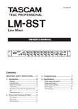 TASCAM LM-8ST LINE MIXER OWNER'S MANUAL 12 PAGES ENGLISH