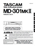 TASCAM MD-301MKII MINIDISC DECK OWNER'S MANUAL 23 PAGES ENGLISH